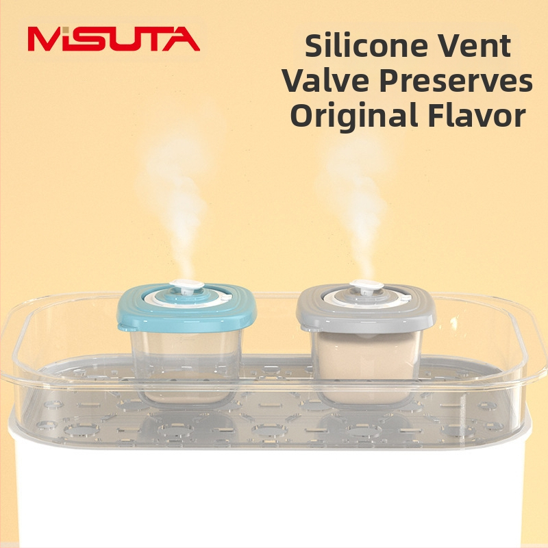 MISUTA Chrono кутия за допълваща храна за бебета – 6 бр., PP комплект посуда със запечатани прегради, за бебета над 3 месеца