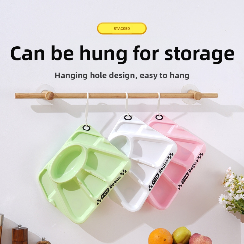 Детски комплект съдове за хранене с разделена чиния и дизайн на триколка, PP материал, за деца над 12 месеца