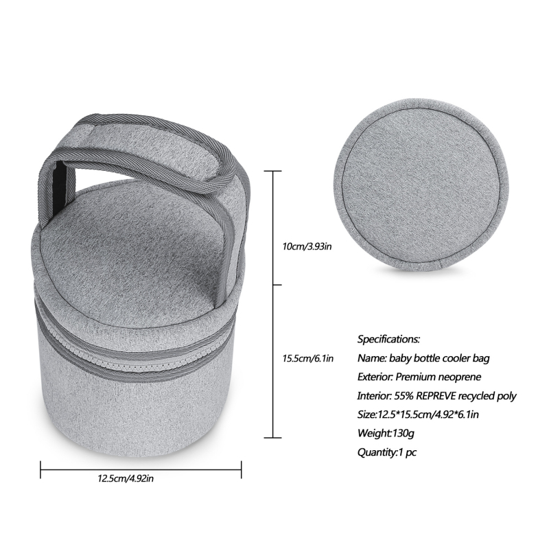 Neopreninė buteliukų ir krūtų pompos kelioninė rankinė su šilumine izoliacija, nešiojama