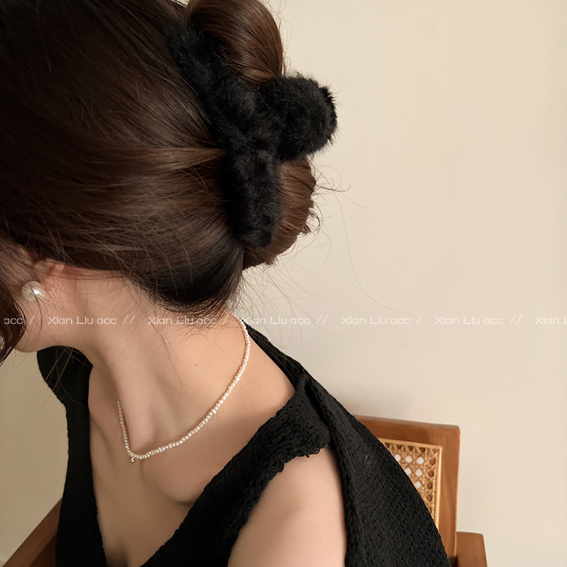 Plaukų segtukas Gripper, pūkuotas audinys, rankų darbas, įkvėpta Japonijos/Korejos, pavasaris 2024