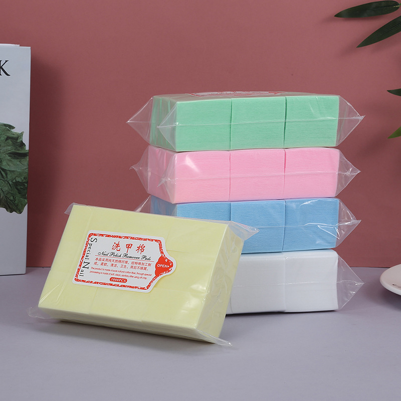 Μαντηλάκια βαμβακιού για αφαίρεση βερνικιού νυχιών, παχύτερα, χωρίς ίνες, μιας χρήσης (1000 τεμάχια; παχύτερα; χωρίς ίνες; για αφαίρεση)