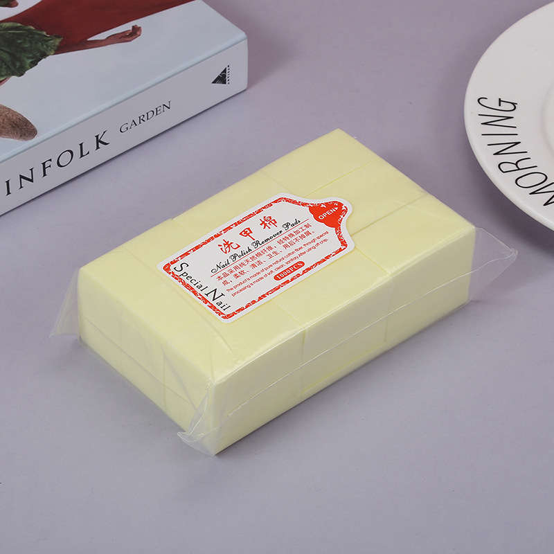 Μαντηλάκια βαμβακιού για αφαίρεση βερνικιού νυχιών, παχύτερα, χωρίς ίνες, μιας χρήσης (1000 τεμάχια; παχύτερα; χωρίς ίνες; για αφαίρεση)