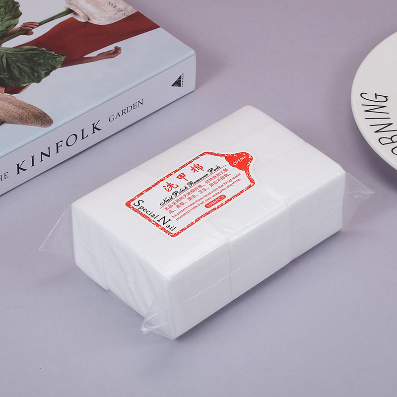 Μαντηλάκια βαμβακιού για αφαίρεση βερνικιού νυχιών, παχύτερα, χωρίς ίνες, μιας χρήσης (1000 τεμάχια; παχύτερα; χωρίς ίνες; για αφαίρεση)