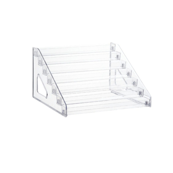 Настолен прозрачен акрилен дисплей за грим с три слоя или повече, за устни, лак за нокти и грижа за кожата