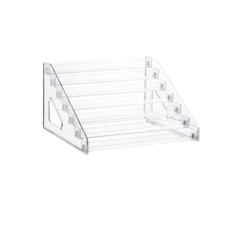 Настолен прозрачен акрилен дисплей за грим с три слоя или повече, за устни, лак за нокти и грижа за кожата