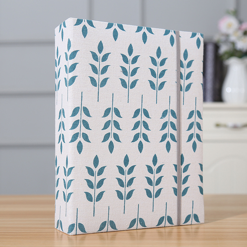 Фотоалбум с платнена подвързия и ластична лента, Loose-leaf албум, 200 страници, с печатано лого, персонализиране