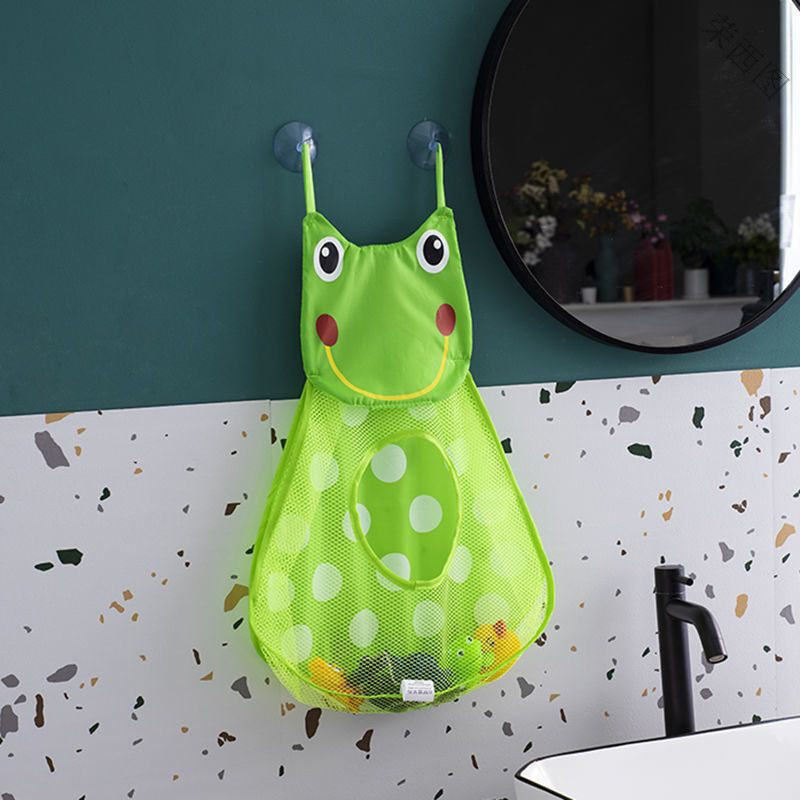 Окачваща се чанта за баня с карикатурен дизайн — полиестер, вакуумно закрепване, стенен монтаж, многофункционална