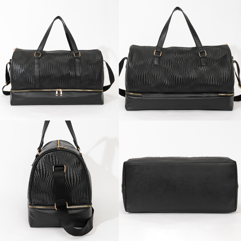 Sac de voiaj cu bretea de umăr/crossbody, PU, imprimeu brodat, capacitate sub 20L, rezistent la abraziune