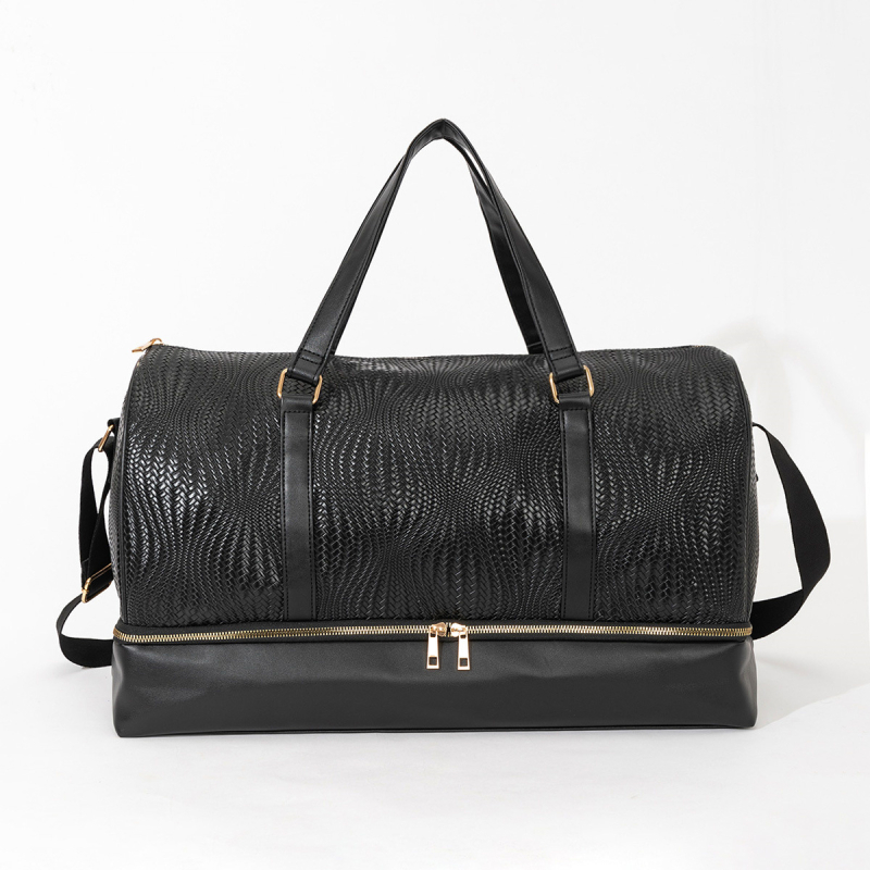 Sac de voiaj cu bretea de umăr/crossbody, PU, imprimeu brodat, capacitate sub 20L, rezistent la abraziune