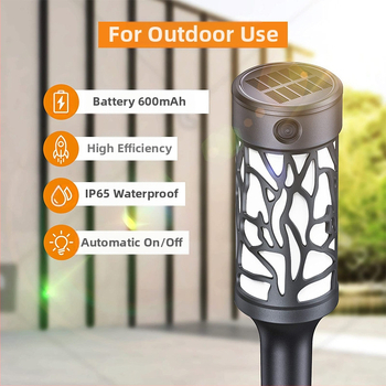 Saulės kiemo lemputė vejai, 10W LED, IP55 atspari vandeniui, ABS korpusas, veikimo laikas 6–12 val.