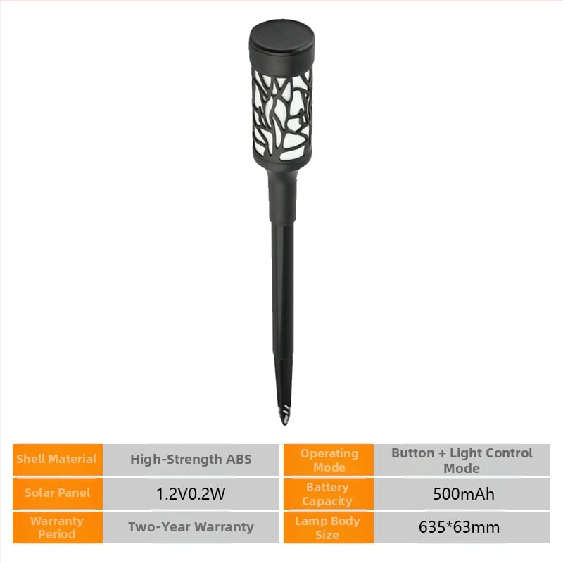 Saulės kiemo lemputė vejai, 10W LED, IP55 atspari vandeniui, ABS korpusas, veikimo laikas 6–12 val.