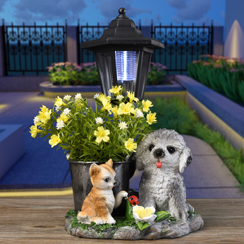 Λαμπτήρας κήπου από συνθετική ρητίνη με ζωικό μοτίβο – εξάγωνος σχεδιασμός – Zhongtuo