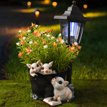 Λαμπτήρας κήπου από συνθετική ρητίνη με ζωικό μοτίβο – εξάγωνος σχεδιασμός – Zhongtuo