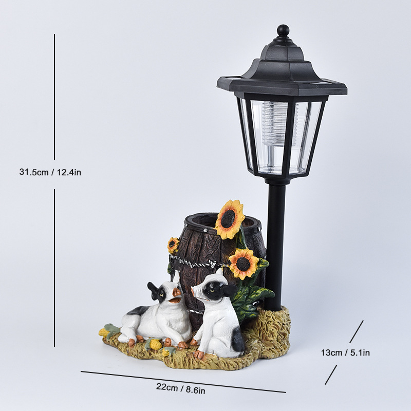 Λαμπτήρας κήπου από συνθετική ρητίνη με ζωικό μοτίβο – εξάγωνος σχεδιασμός – Zhongtuo