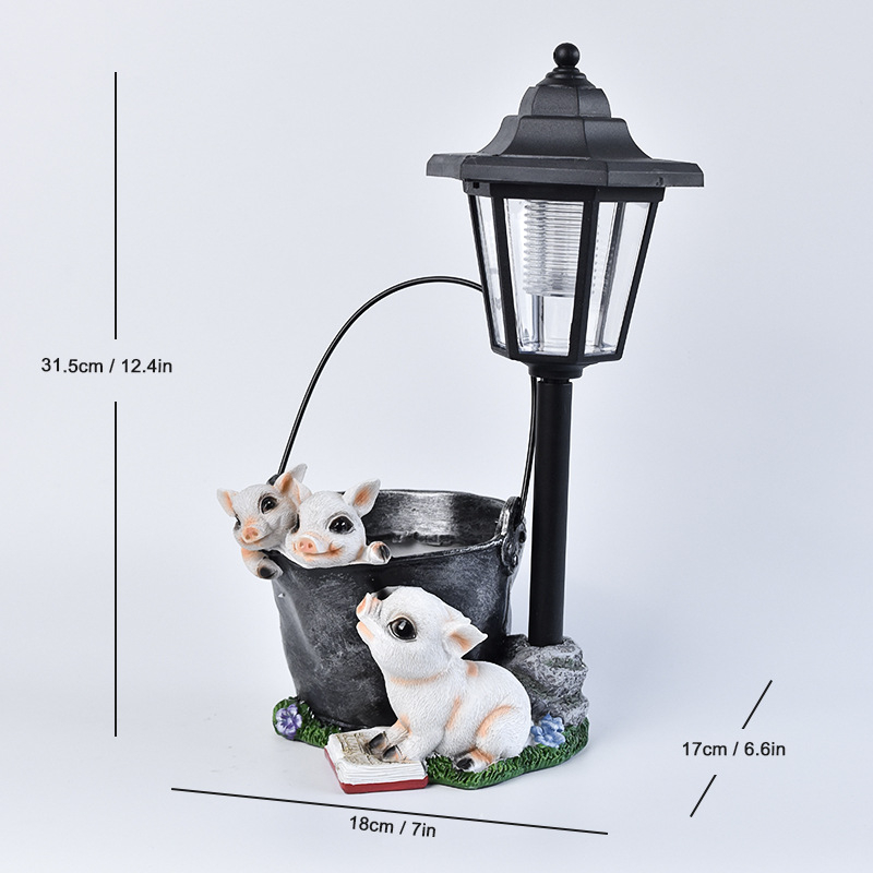 Λαμπτήρας κήπου από συνθετική ρητίνη με ζωικό μοτίβο – εξάγωνος σχεδιασμός – Zhongtuo