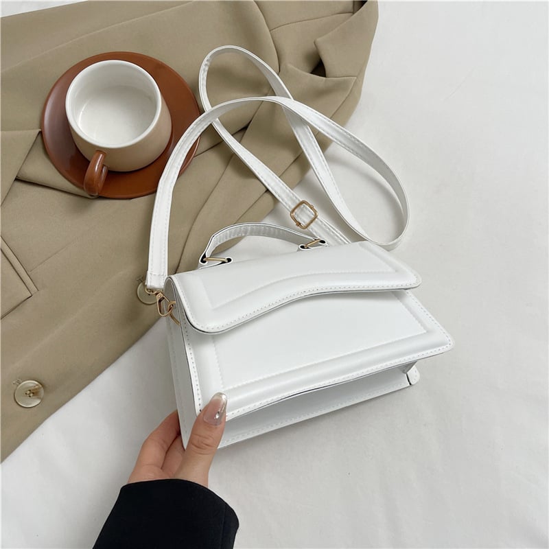 PU medžiagos stačiakampė crossbody rankinė su magnetiniu užsegimu, sintetinės odos įdaila, telefono kišenė