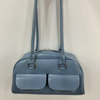 PU τσάντα για το μπράτσο σε αστικό στυλ με φερμουάρ, επένδυση πολυεστέρα και δύο ιμάντες