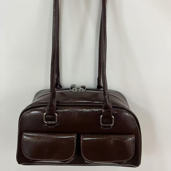 PU τσάντα για το μπράτσο σε αστικό στυλ με φερμουάρ, επένδυση πολυεστέρα και δύο ιμάντες