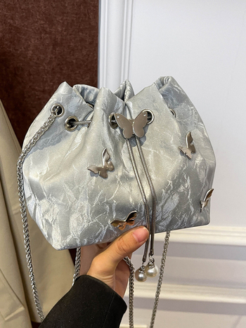 Γυναικεία τσάντα-κάδο από PU, αστικός μινιμαλισμός, κλείσιμο με κορδόνι, επένδυση πολυεστέρα, εσωτερικός θήκη με φερμουάρ