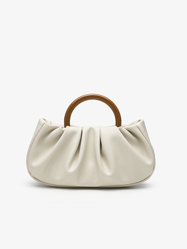 Дамска чанта с форма на пелмени в облачен стил, PU материал, магнитно закопчаване, полиестерна подплата