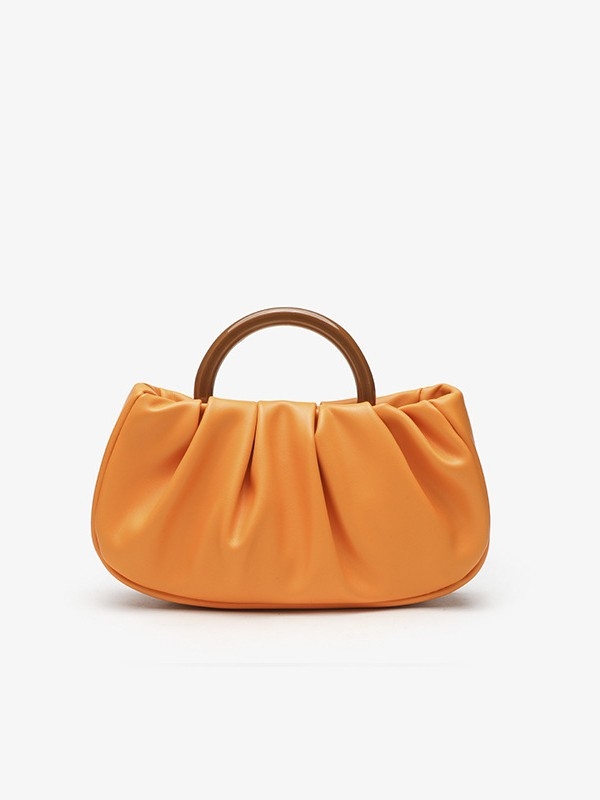 Дамска чанта с форма на пелмени в облачен стил, PU материал, магнитно закопчаване, полиестерна подплата