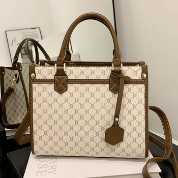 Унисекс Tote чанта с хоризонтална квадратна форма, PU подплата, цип скрит джоб, мека повърхност, 2024 Зима