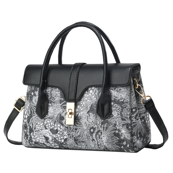 Γυναικεία bucket bag | Υλικό PU, Οριζόντια τετράγωνη μορφή, Κλείσιμο με καπάκι, Εσωτερική τσέπη με φερμουάρ, Πολυεστερική επένδυση