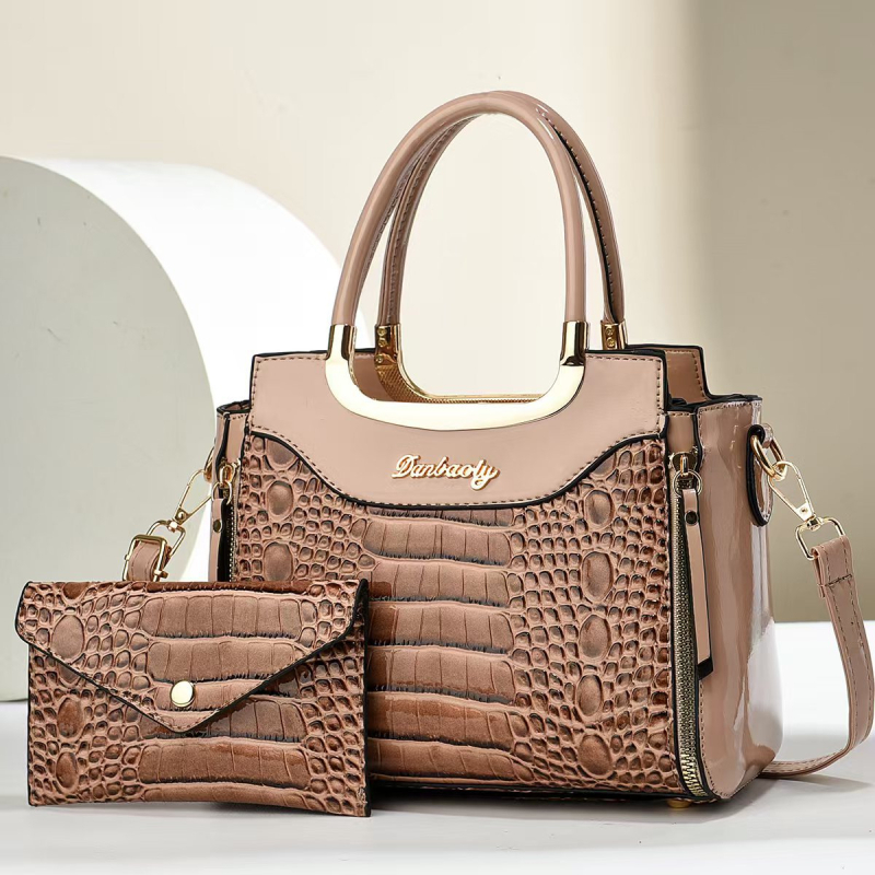 Új krokodil mintázatú, nagy kapacitású női táska, váll- és crossbody stílusban
