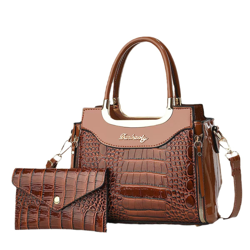Új krokodil mintázatú, nagy kapacitású női táska, váll- és crossbody stílusban