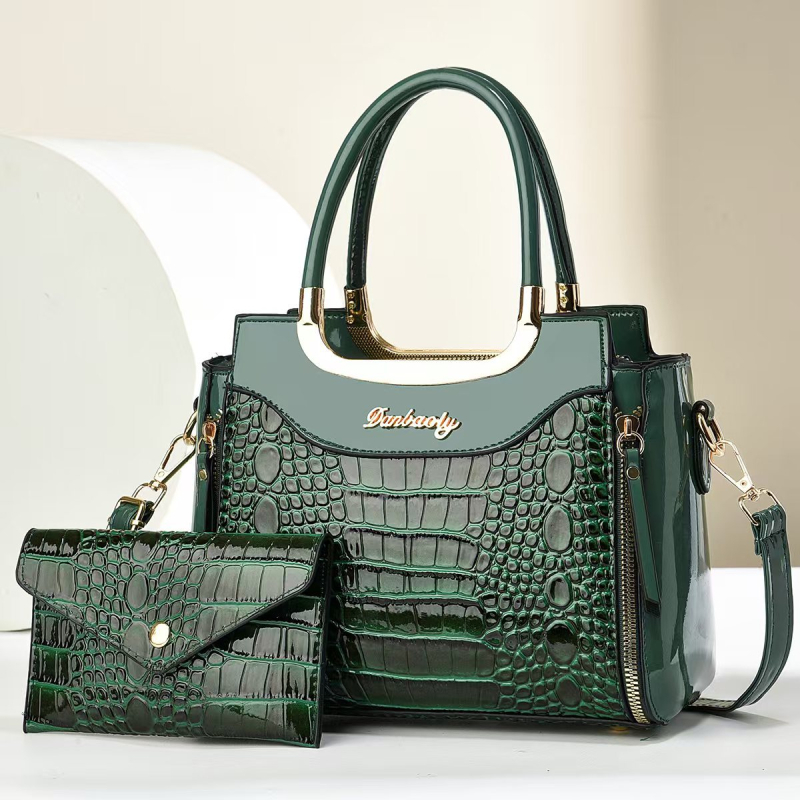 Új krokodil mintázatú, nagy kapacitású női táska, váll- és crossbody stílusban
