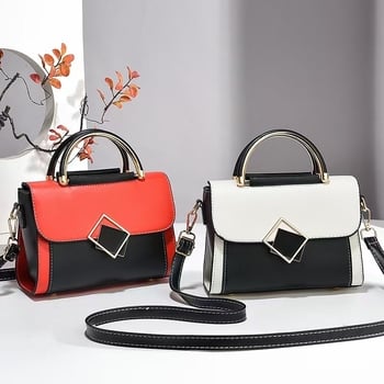 Női crossbody táska, két tónusú, kontrasztos színű panelek, sokoldalú, nagy kapacitású válltáska