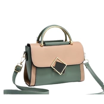 Női crossbody táska, két tónusú, kontrasztos színű panelek, sokoldalú, nagy kapacitású válltáska