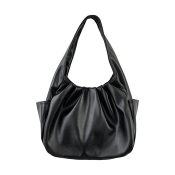 Γυναικεία τσάντα χέρι σε street style, PU δέρμα, πλισέ υφή συννεφιάς, PU επένδυση, εσωτερική θήκη με φερμουάρ