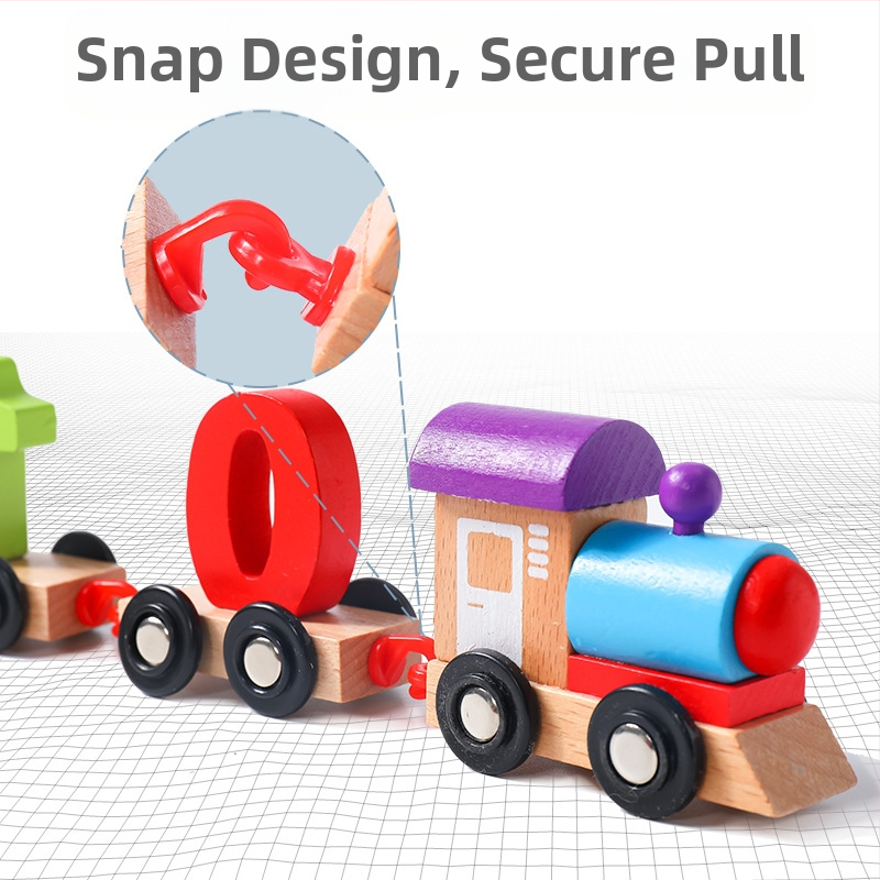 Дървени конструктори за влак за деца, 4-6 г., 0-38 части
