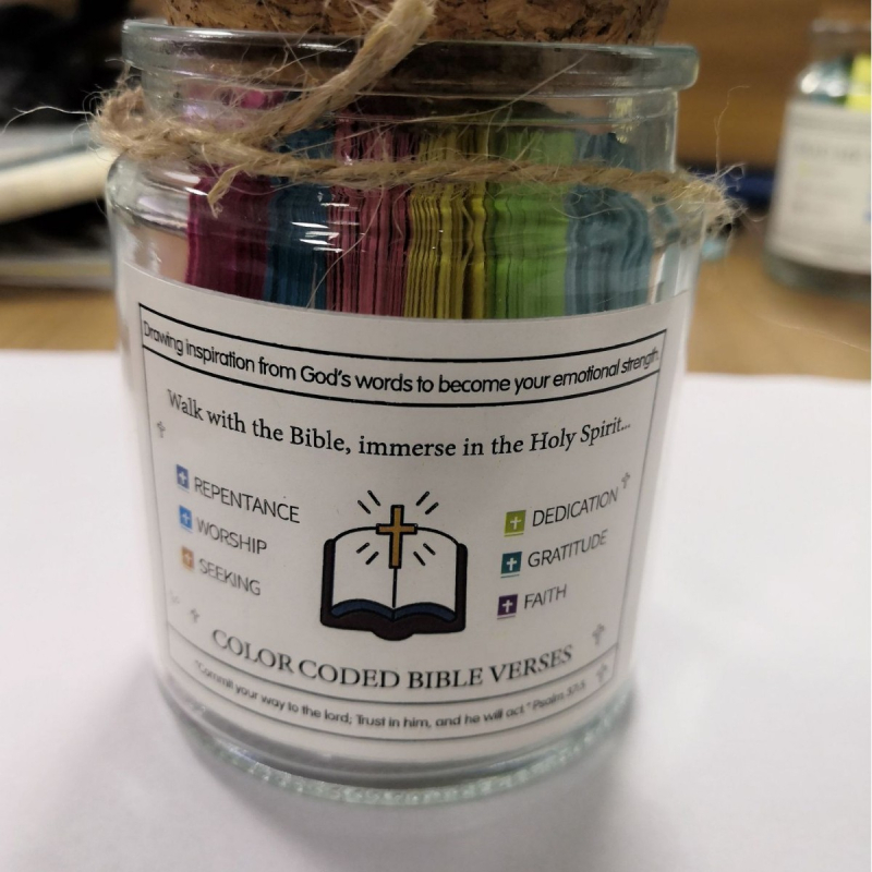 Стъклена бутилка за молитва с Библейски стихове, класически християнски подарък