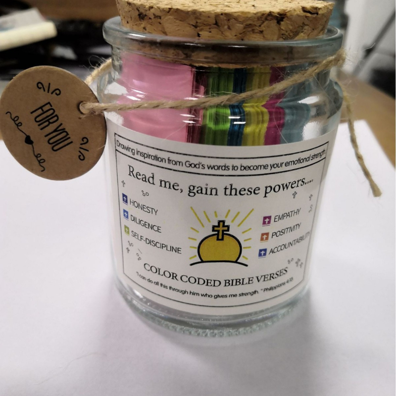 Стъклена бутилка за молитва с Библейски стихове, класически християнски подарък