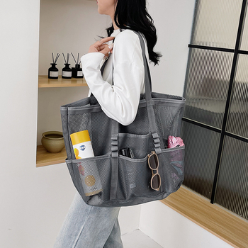 Geantă Tote din poliester, stil street, deschidere deschisă, primăvara 2024