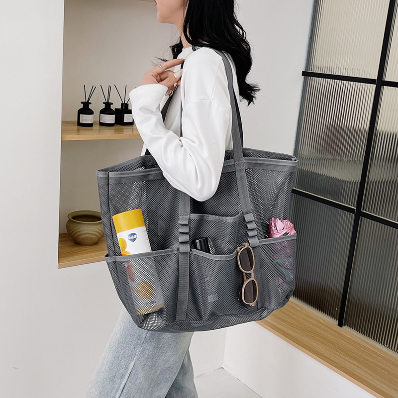 Geantă Tote din poliester, stil street, deschidere deschisă, primăvara 2024