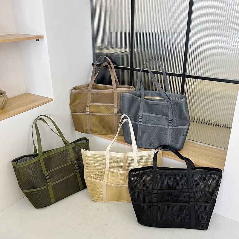 Geantă Tote din poliester, stil street, deschidere deschisă, primăvara 2024