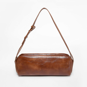 Τσάντα baguette σε αστικό μινιμαλιστικό στυλ, PU υλικό, κυλινδρικό σχήμα, φερμουάρ ανοίγματος, PU επένδυση