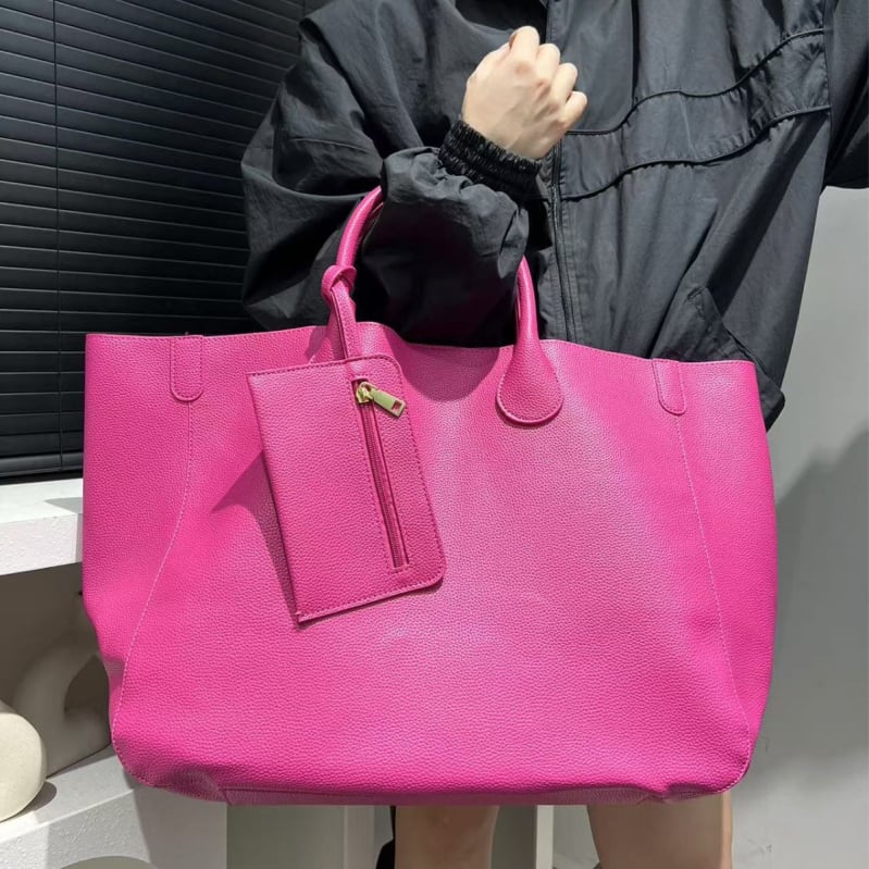Női PU bőrtok tote — városi minimalist stílus, PU anyag, cipzárnyitás, poliészter bélés, vízszintes négyzet alakú