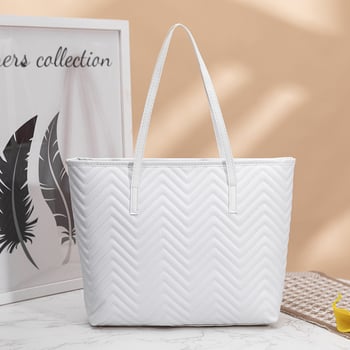 Tote bag Urban Simplicity PU — вертикална квадратна форма, цип, триизмерен дизайн