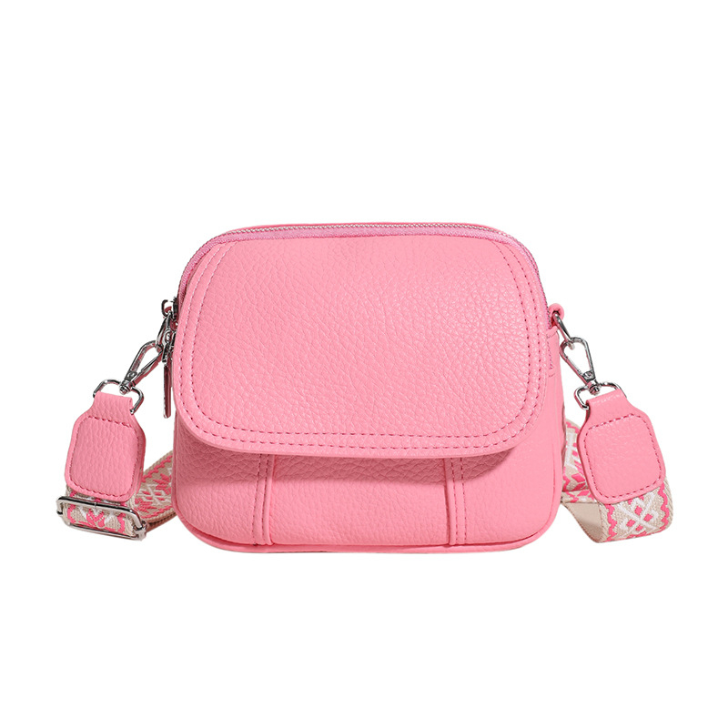 Geantă crossbody în stil urban minimalist, PU material, geantă pătrată, formă orizontală pătrată, închidere cu capac