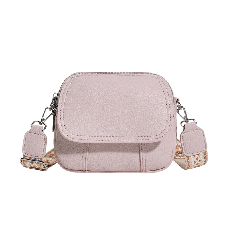 Geantă crossbody în stil urban minimalist, PU material, geantă pătrată, formă orizontală pătrată, închidere cu capac