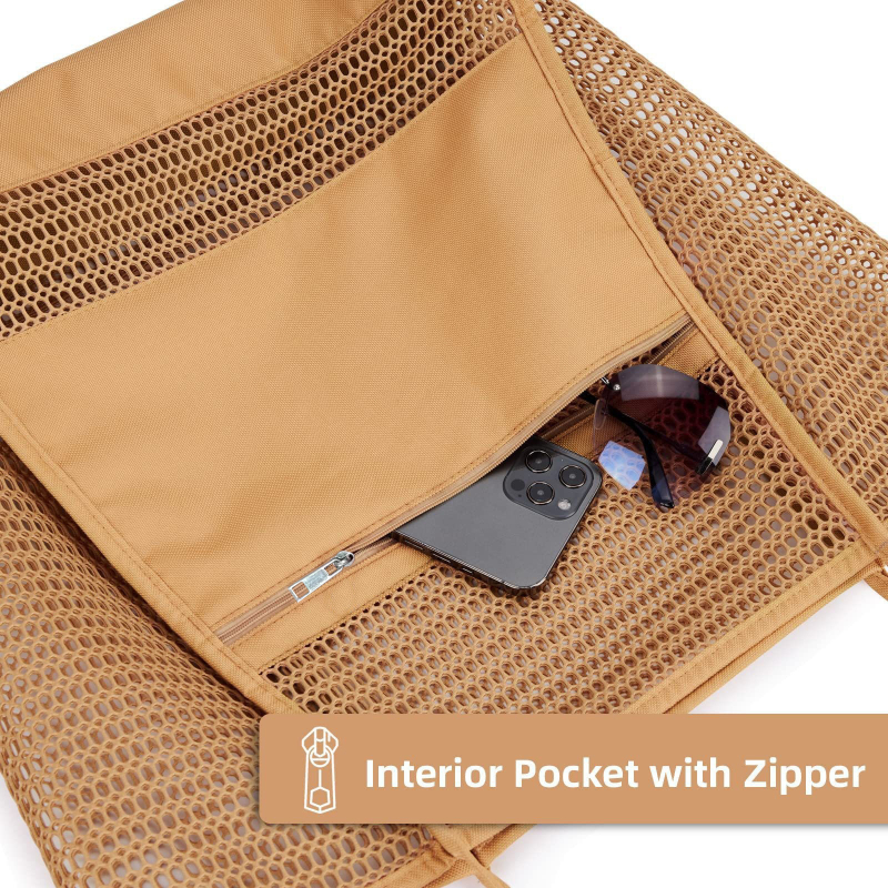 Δίκτυωτη τσάντα παραλίας για πλύσιμο και αποθήκευση — απλό, μοντέρνο στυλ, κατάλληλη για παραλία, ψώνια και κάμπινγκ