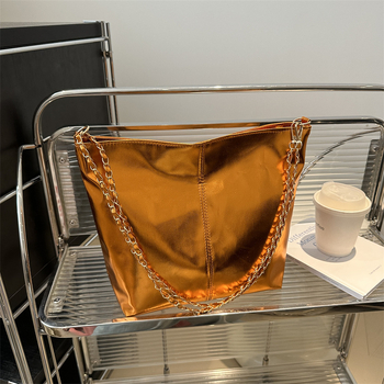 Γυναικεία PU bucket τσάντα με ιμάντα crossbody, κλείσιμο με φερμουάρ, εσωτερική θήκη για το τηλέφωνο