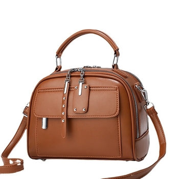 Crossbody rankinė su miesto paprastumu, PU medžiaga, užtrauktukas, medvilninė įdaila, horizontinė kvadratinė forma