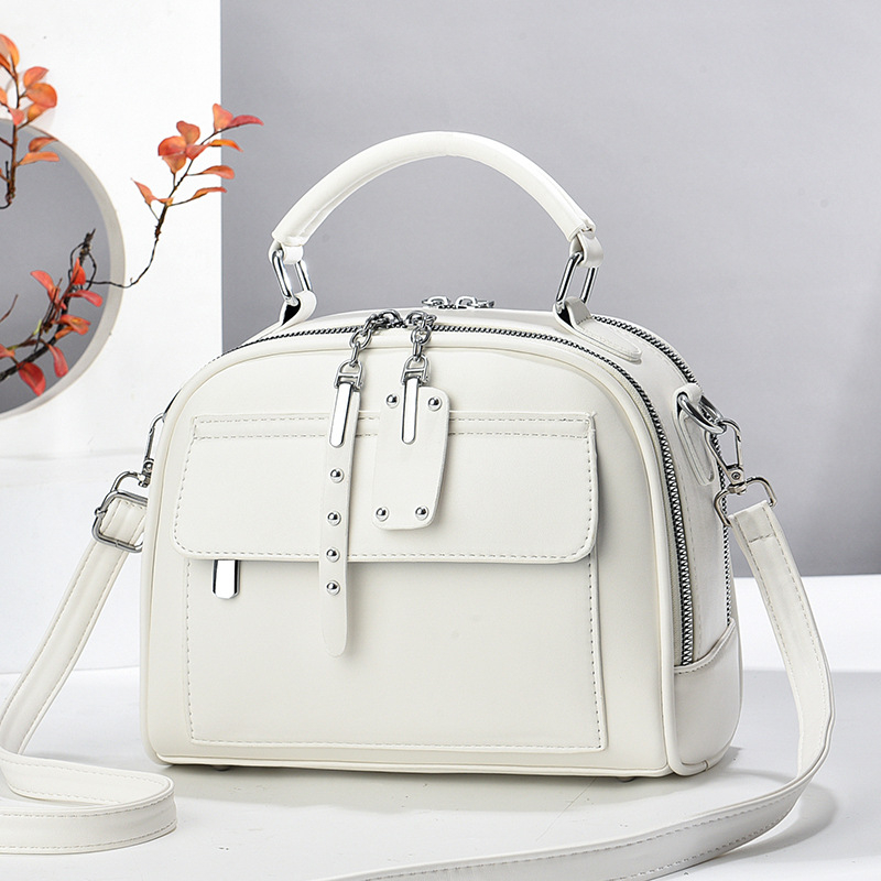 Crossbody rankinė su miesto paprastumu, PU medžiaga, užtrauktukas, medvilninė įdaila, horizontinė kvadratinė forma