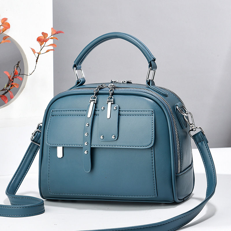 Crossbody rankinė su miesto paprastumu, PU medžiaga, užtrauktukas, medvilninė įdaila, horizontinė kvadratinė forma