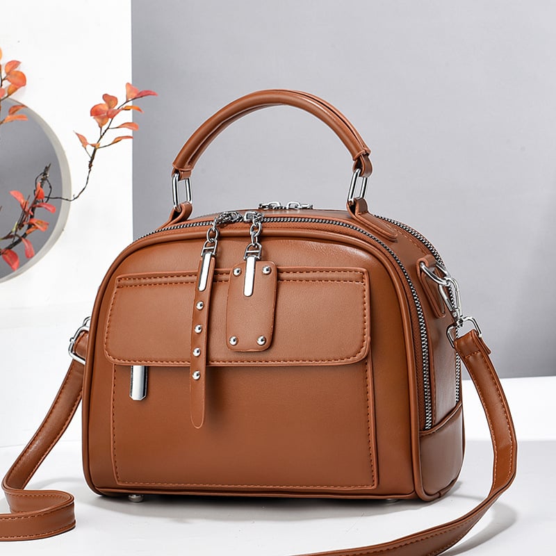 Crossbody rankinė su miesto paprastumu, PU medžiaga, užtrauktukas, medvilninė įdaila, horizontinė kvadratinė forma